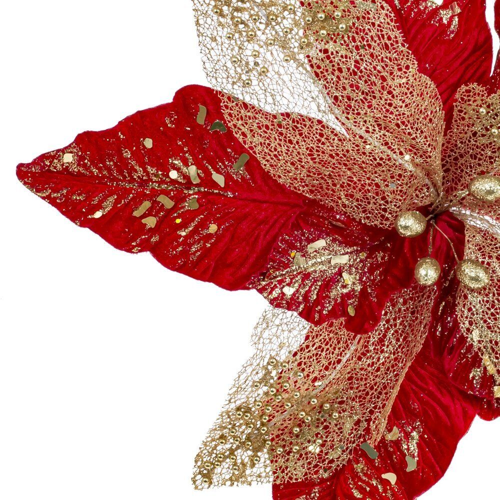 GAEM Цветок искусственный "Пуансеттия", L48 W48 H38 см