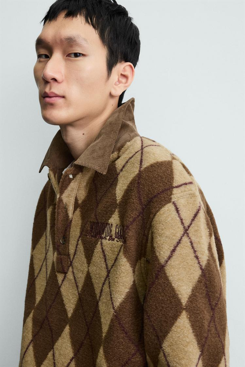 ZARA ПОЛО ЖАККАРДОВОЕ С РОМБАМИ, РАЗНОЦВЕТНЫЙ