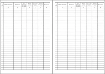 Журнал результатов медицинских осмотров работников (движения личных медицинских книжек) 60 страниц мягкая обложка
