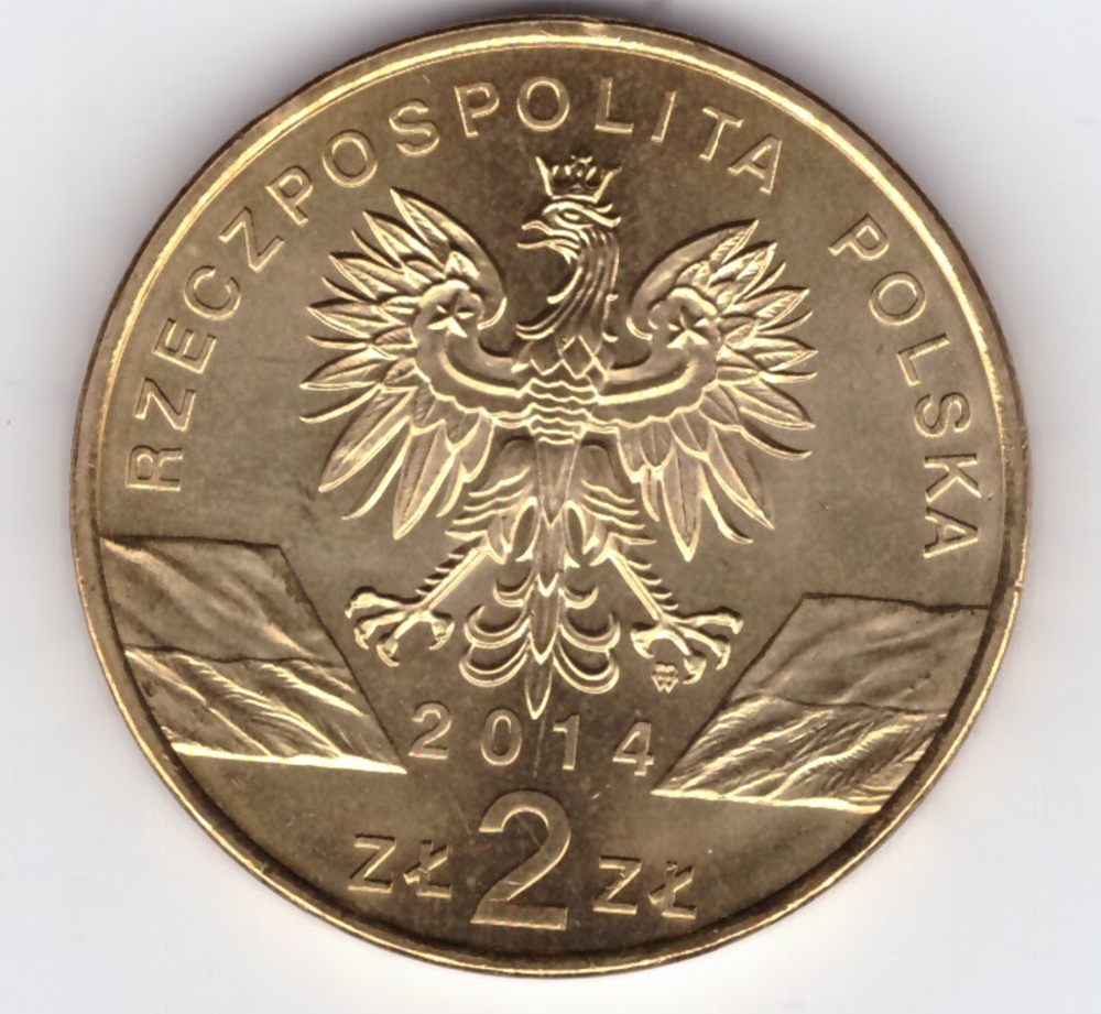 2 злотых Польский коник (животный мир) 2014 год, Польша.
