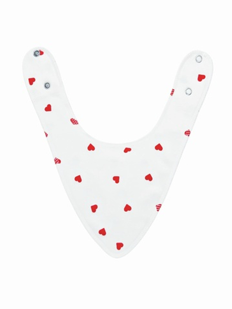 Двусторонний нагрудник Сердечки red (0-12 мес)