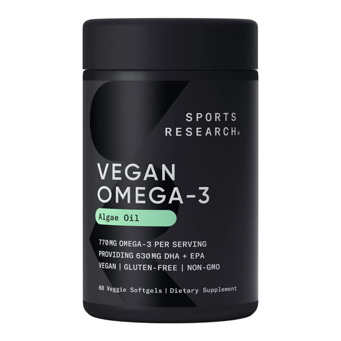 Вегетарианская Омега-3 630 мг, Vegan Omega-3 630 mg, Sports Research, 60 капсул