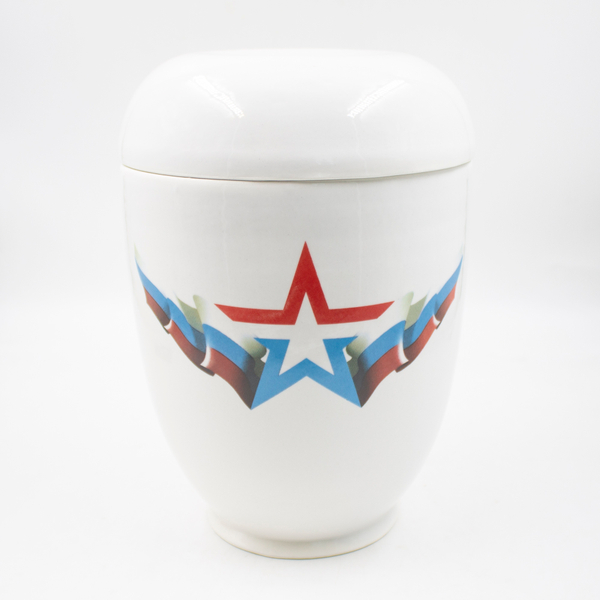 Урна для праха фарфор "Модерн" белая "Армия России"
