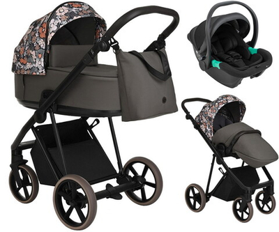 Детская коляска Roan Sol Flowers 3 в 1 с автокреслом Pituso Santiso Pro RSF/5003 Forest Clearing/Black