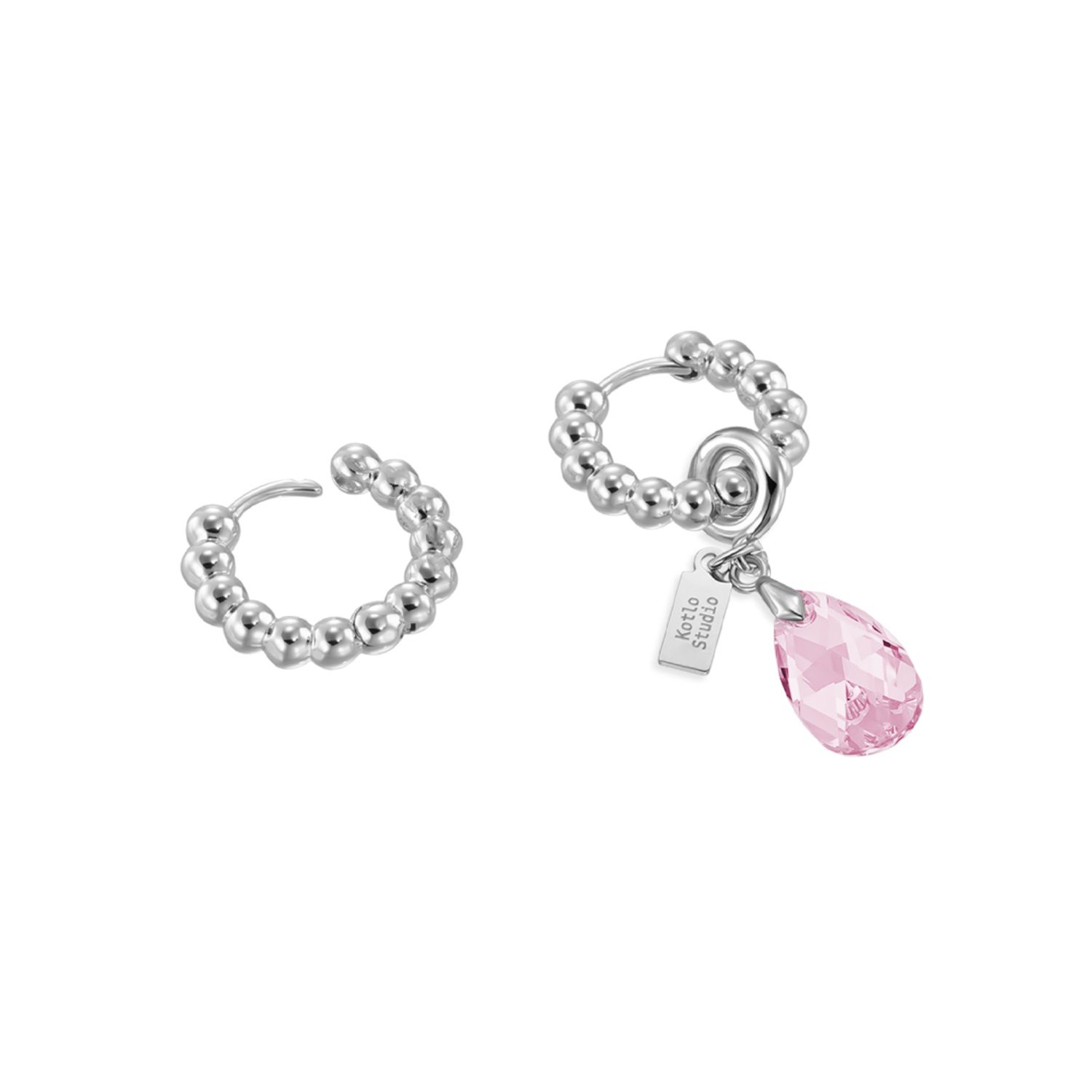 Серьги Drop Silver-Pink Earrings
