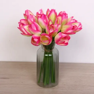 Цветы искусственные «Нежные тюльпаны» букет 20шт 23см розовые