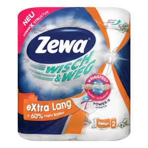 БУМАЖНЫЕ ПОЛОТЕНЦА ZEWA WISCH WEG DESIGN 2РУЛ