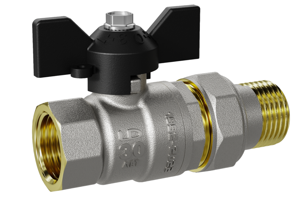 Шаровый кран с американкой 1"  бабочка ЛД Pride  (6шт)