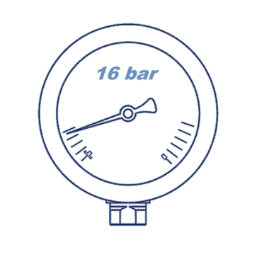 Манометр глицериновый D63 G1/4 - 16 bar - радиальное подключение VERSO