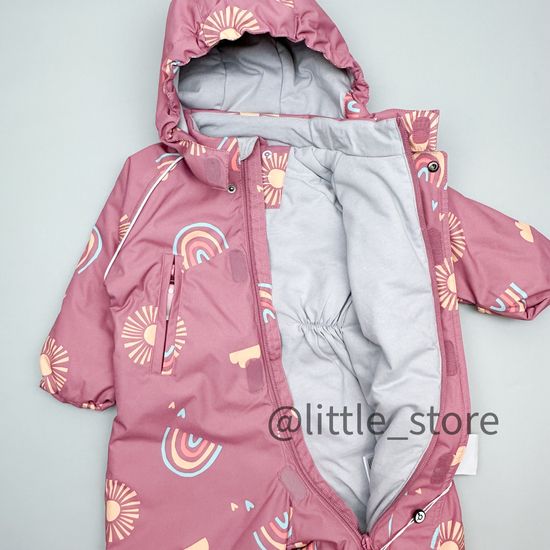 Комбинезон демисезонный "Солнце и радуга" королевский розовый
