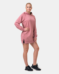 Толстовка женская Nebbia 580 Everyday HERO Long Sweatshirt with a hoodie Old rose