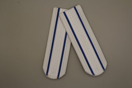 Погоны "Юстиция МВД" белые с 2 васильковыми просветами (пластик)