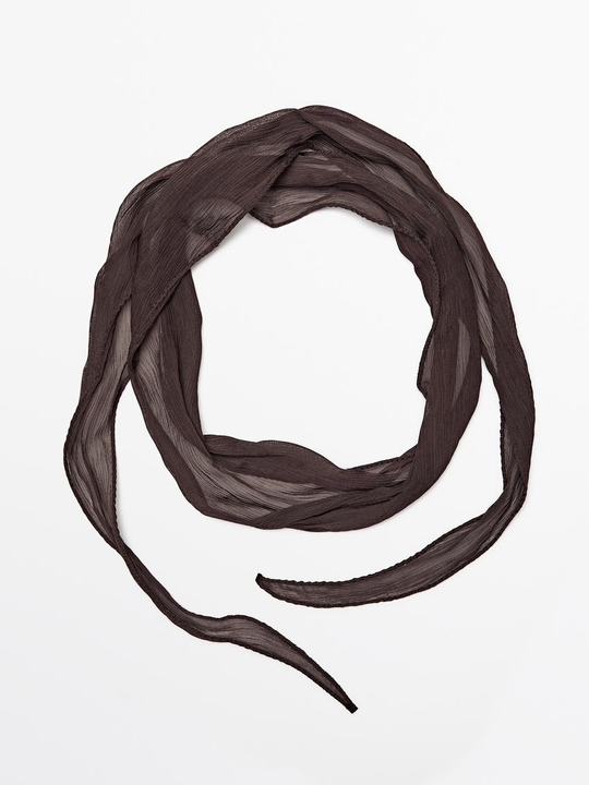 Massimo Dutti Шарф с завязками, шоколадный