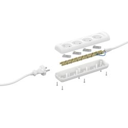 Удлинитель электрический ЭРА UX-4-5m без заземления 4 розетки 5м ШВВП 2x0,75мм2 6А белый