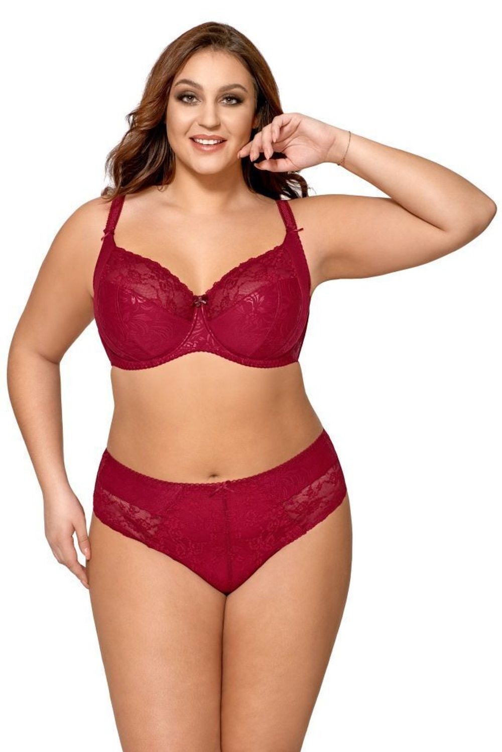 Бюстгальтер plus size с мягкими чашками с цветочным орнаментом (Размер: 75K) (Цвет: черный)