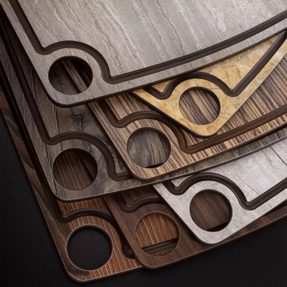 Доска разделочная c желобом 36х28см ComposeEat Fashion травертин капучино