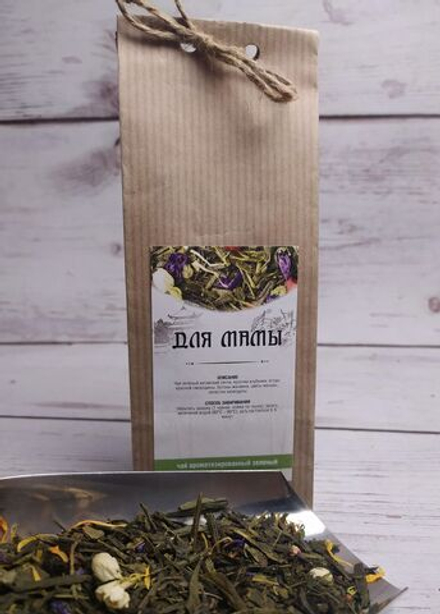Чай зеленый Для Мамы в подарочном крафт пакете, 50 гр