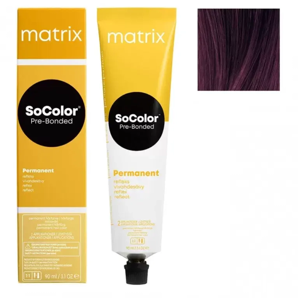 Matrix SoColor Pre-Bonded 6VR Темный блонд перламутровый красный Крем-краска для волос, 90мл