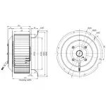 Мотор-колесо RE200F-4D-AC0 для прямоугольного вентилятора