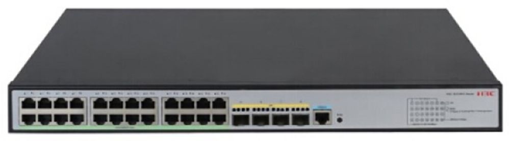 КОММУТАТОР H3C LS5120V3-28P-PWR-LI-GL SWITCH УПРАВЛЯЕМЫЙ L3, 24 ПОРТА 10/100/1000M (POE 240ВТ, 802.3AF/AT), 4 ПОРТА 1000M SFP, AC 100~240 В, -5°C ~