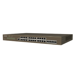 Коммутатор TENDA TEG5328F Коммутатор L3 управляемый в стойку 24-Ports 10 / 100 / 1000Base-T + 4-Ports 1000 Base-X SFP