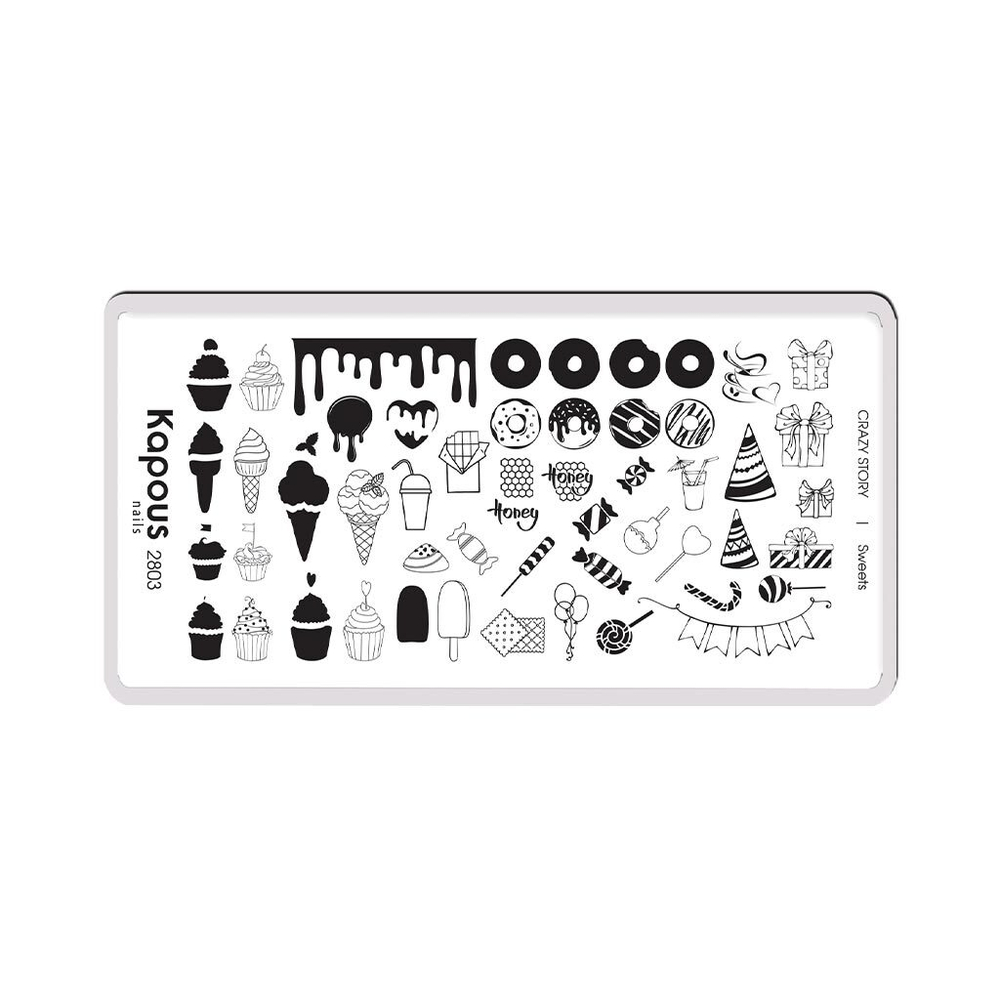 3 Kapous Professional Nails Пластина для стемпинга, Sweets ,