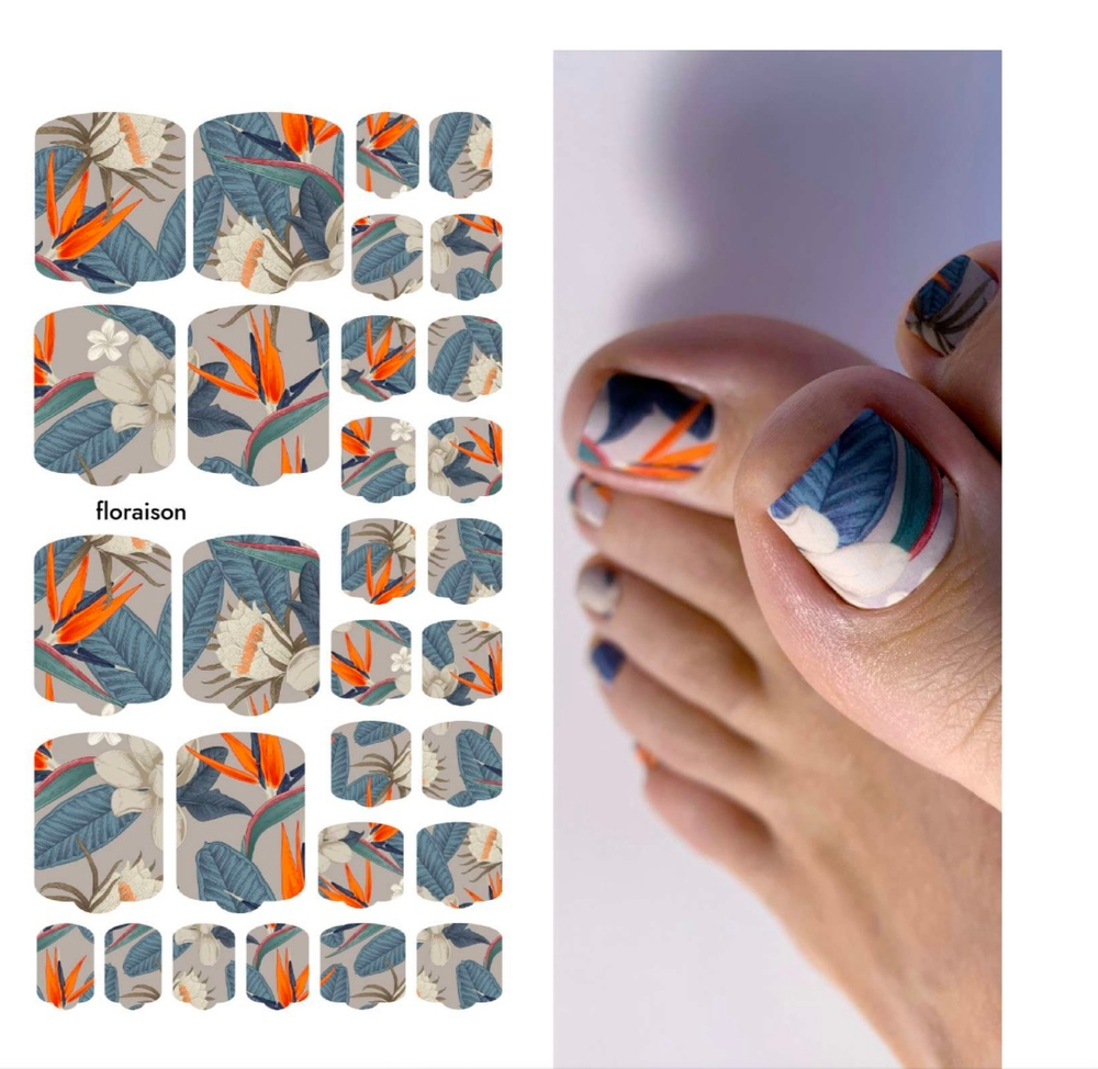 Плёнки для педикюра by provocative nails floraison
