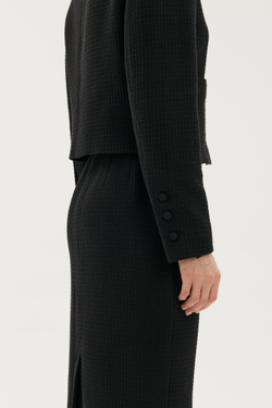 Жакет черный твидовый