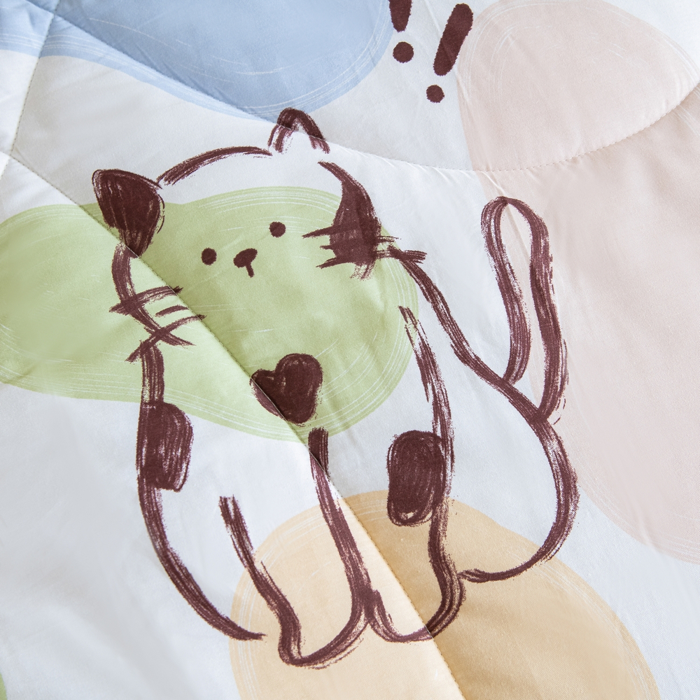 Комплект постельного белья Сатин с Одеялом Young 100% хлопок на резинке OBKR016