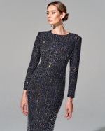 Платье длины макси с отделкой кристаллами Swarovski