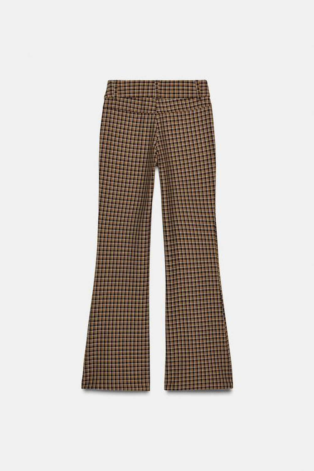 ZARA РАСКЛЕШЕННЫЕ БРЮКИ ИЗ ВЕЛЬВЕТА, КОРИЧНЕВЫЙ