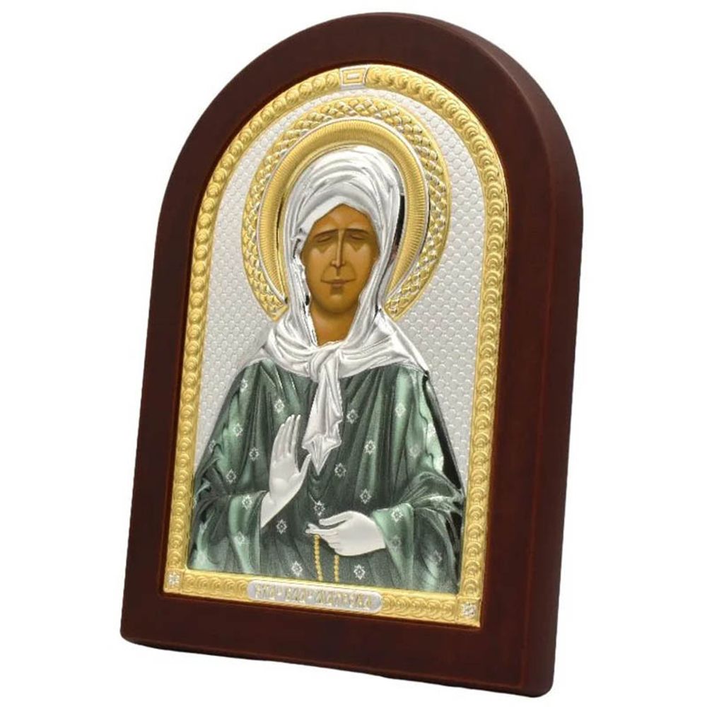 Матрона Московская. Небольшая серебряная икона.