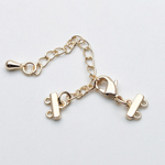 Замок-карабин с разделителями на 2 нити, цвет золото, размер карабина 10 мм, размер разделителя 7,5*5 мм, цена за 1 шт