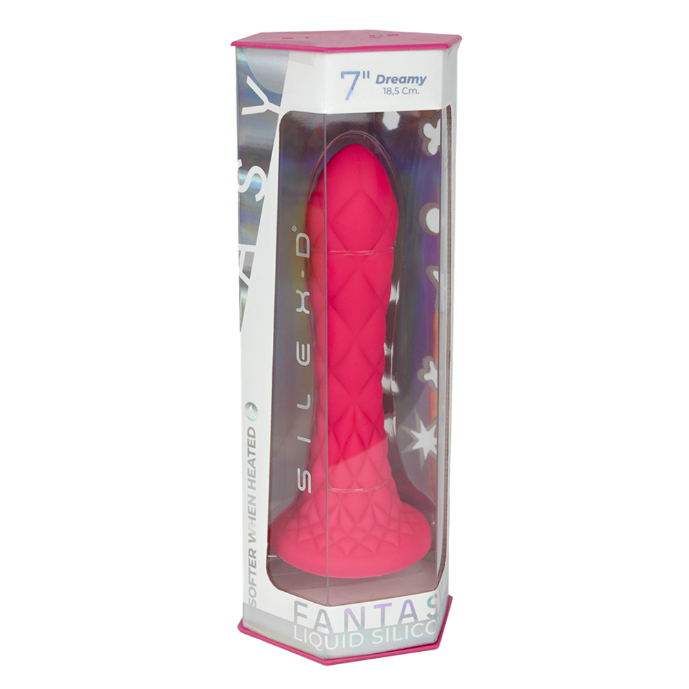 Розовый фаллоимитатор 18,5см с присоской SilexD Fantasy Collection Dreamy 7" Liquid Silicone Pink
