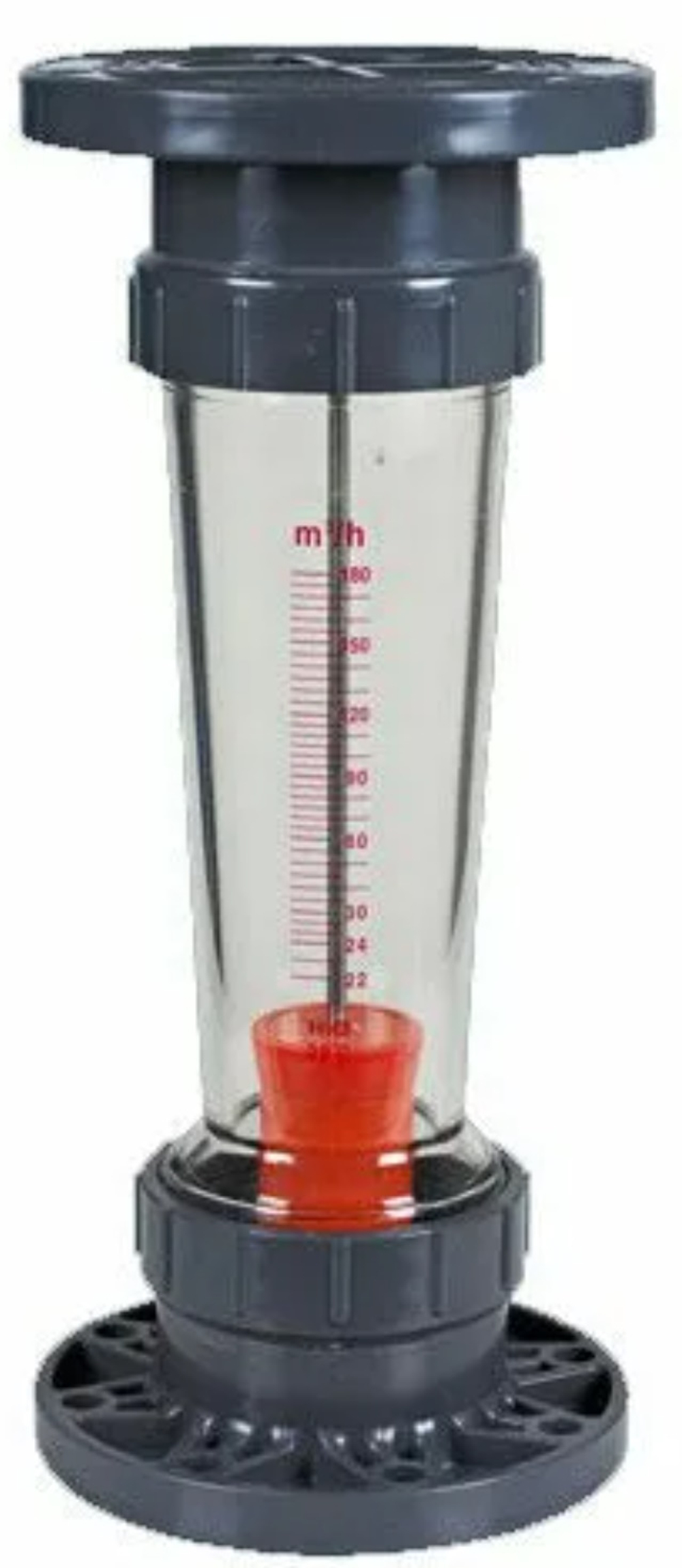 Ротаметр ПВХ (НПВХ) компактный разборный с фланцевыми окончаниями под клей, Китай