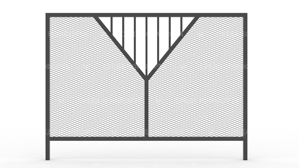 Забор из сетки рабицы ZBR0181