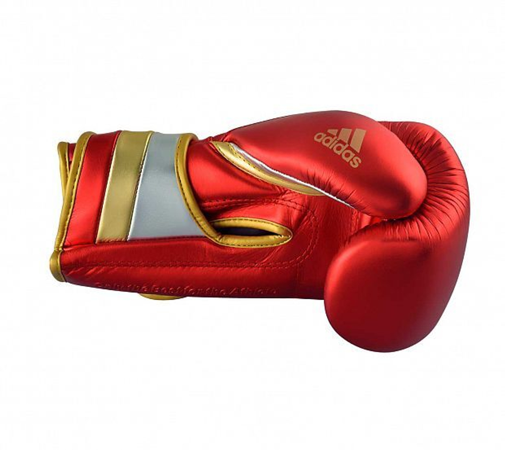 Перчатки боксерские AdiSpeed Metallic красно-золото-серебристые adiSBG501ProM