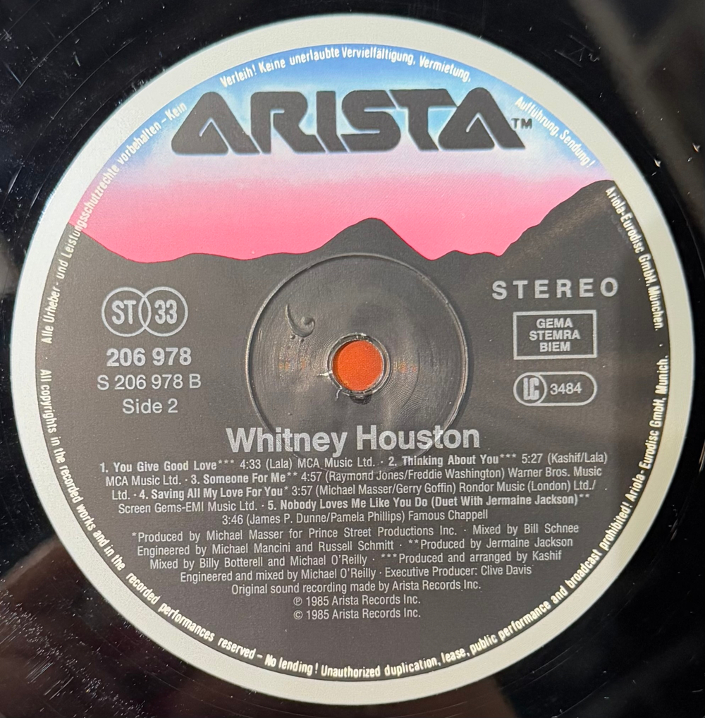 Виниловая пластинка Whitney Houston LP