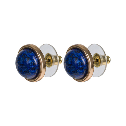 Серьги пусеты Fiore Luna NATURAL LAPIS LE1106 BL/G