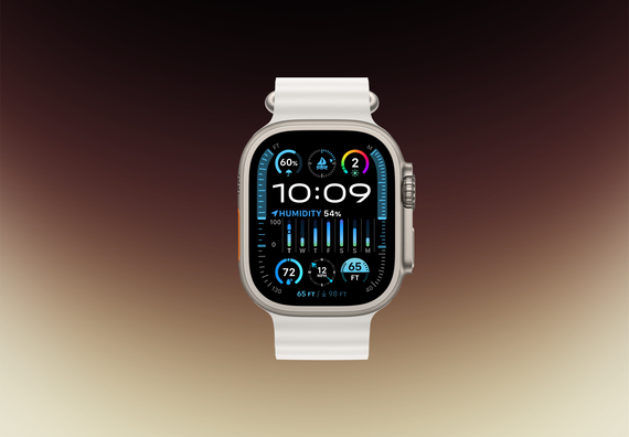 Часы Apple Watch Ultra 2 GPS + Cellular 49 мм, титановый корпус, ремешок Ocean Белого цвета