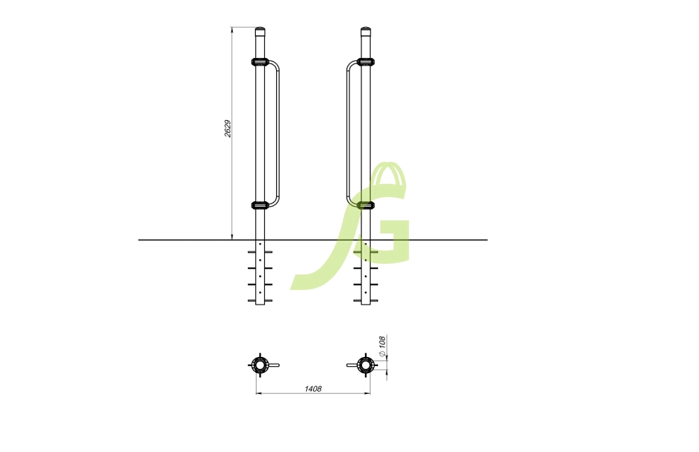 Вертикальные поручни для маломобильных групп населения ИграГрад 33V