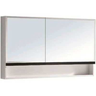 Мебель Orans BC-6019-1200R зеркальный шкаф, цвет: WHITE - UV005 (1200x650x140)