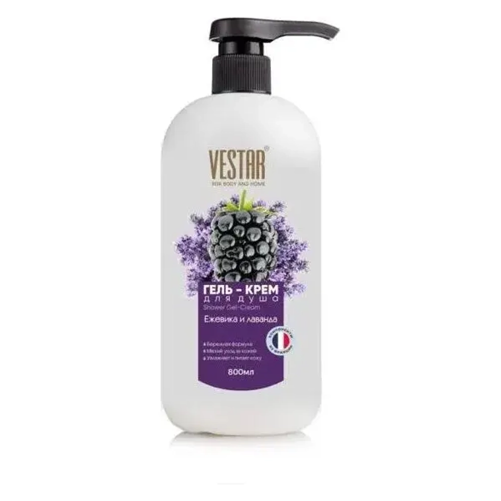 Гель-крем для душа Ежевика и лаванда 0,8 л