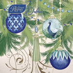 Салфетки бумажные GrandPero Deluxe 33х33"Роскошная елка» 3сл 20л