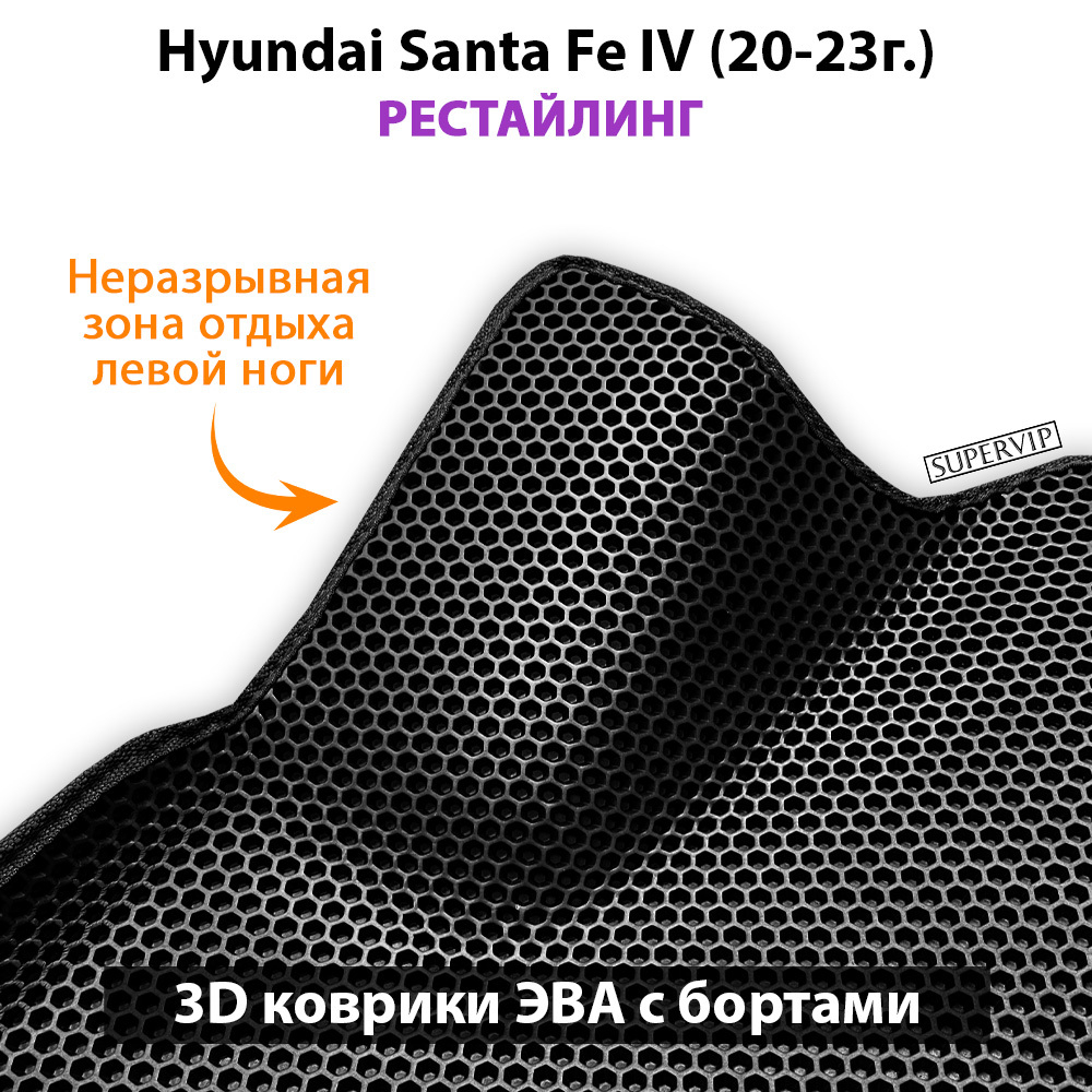 комплект ева ковриков в салон авто для hyundai santa fe iv 20-н.в. от supervip