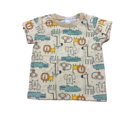 Футболка на мальчика из кулирки (100% хлопок) на кнопках на плече на рост 74 см