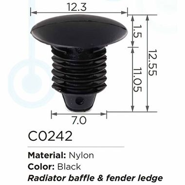 Клипса для крепления внутренней обшивки а/м GM пластиковая (100шт/уп.) Forsage клипса C0242( GM )
