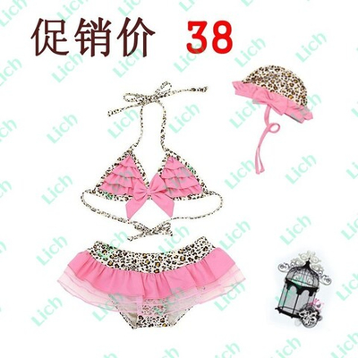 Купальник детский открытый леопардовый с рюшами