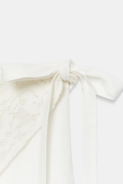 ZARA БРЮКИ-ПАРЕО ПРЯМОГО КРОЯ, ЭКРЮ