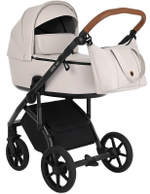 Детская коляска Roan Bass Next Кожа 3 в 1 с автокреслом Avionaut Silver Black RN084/1 Кожа Island Stone /Black